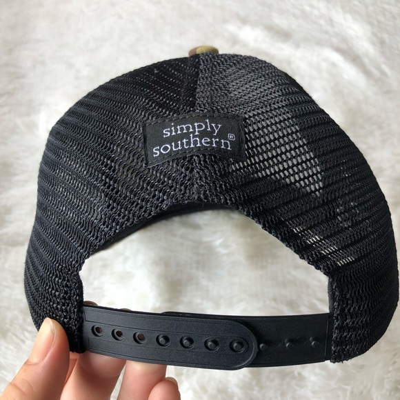 SIMPLY SOUTHERN • Camouflage Trucker Snapback Hat with American Flag Patch - Picture 11 of 15